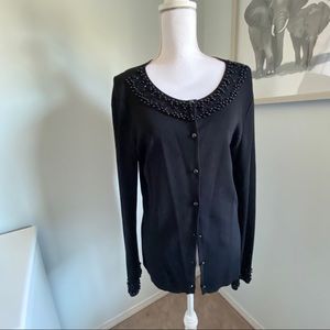 Cute Emma James black beaded sweater